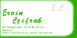 ervin czifrak business card